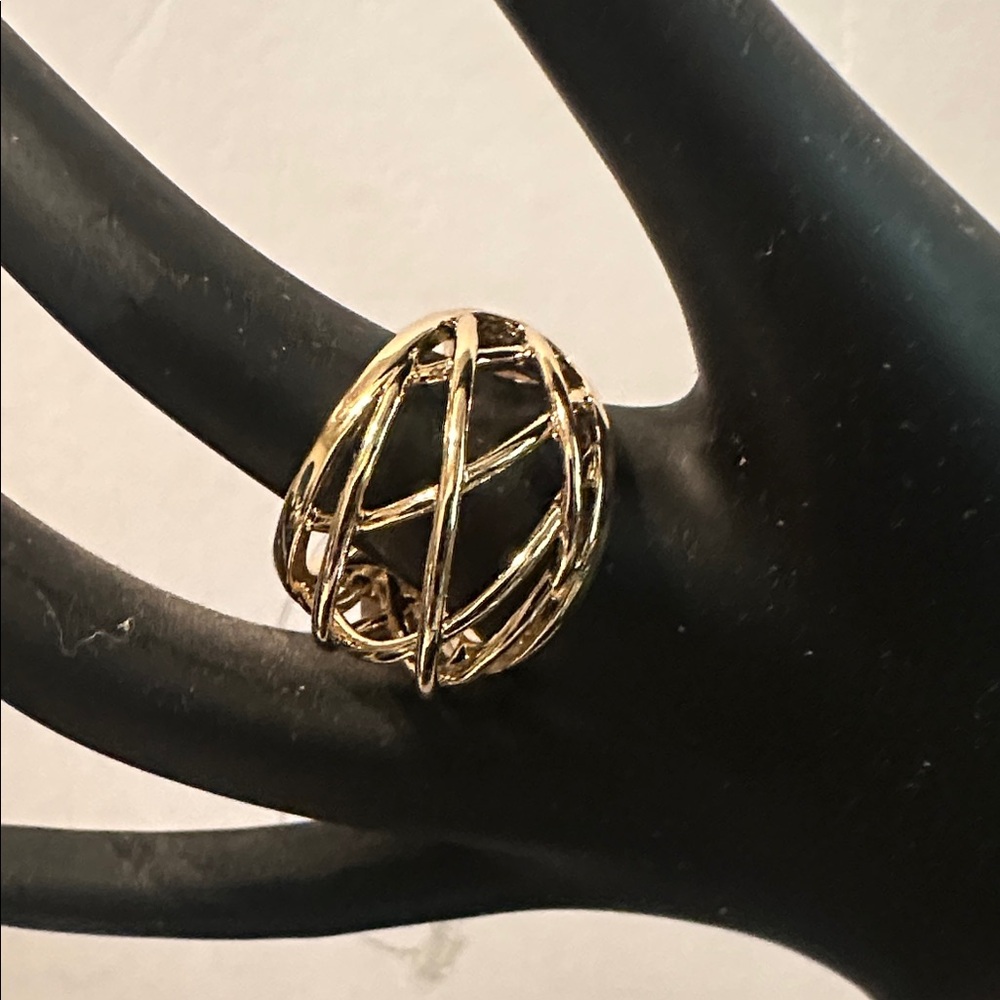 Coach Gold Openwork Dome Ring